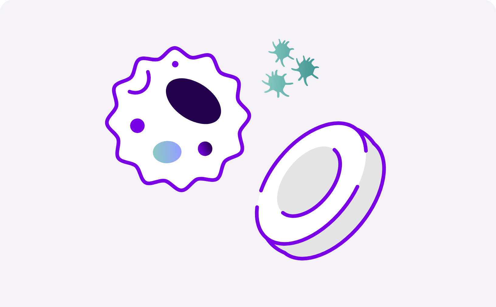 Illustration of blood cells for hematologic conditions. 