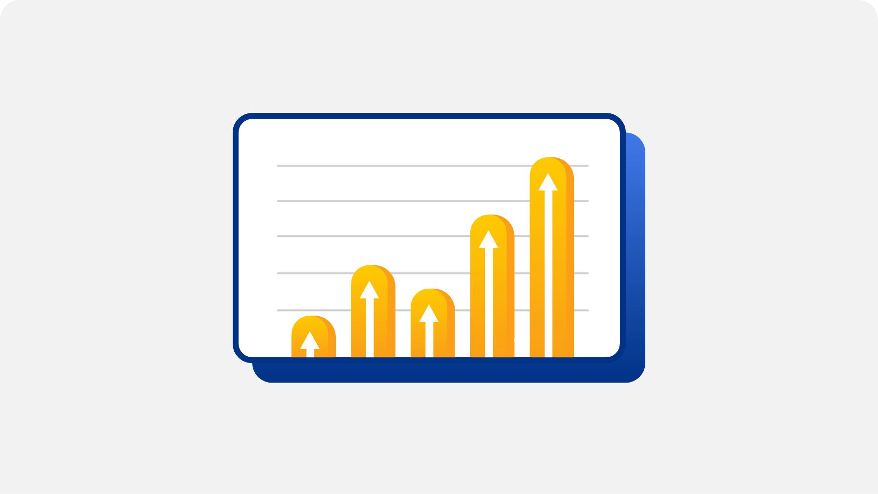 Bar chart icon illustrating upward trends in data or performance metrics.