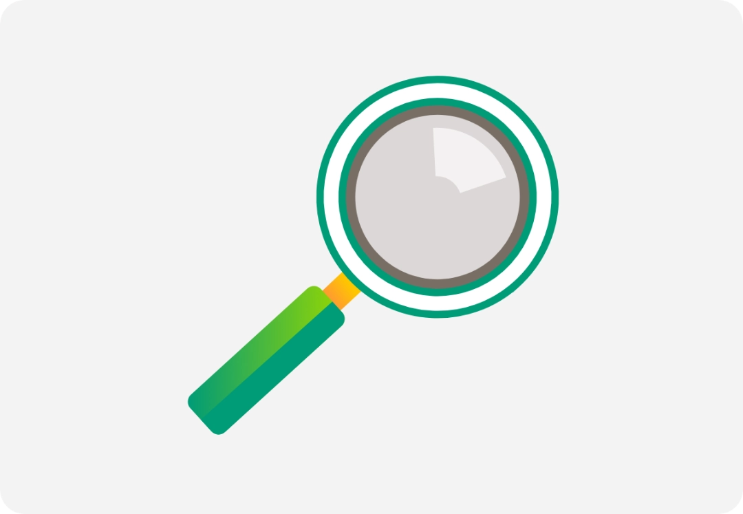 Illustration of a magnifying glass.