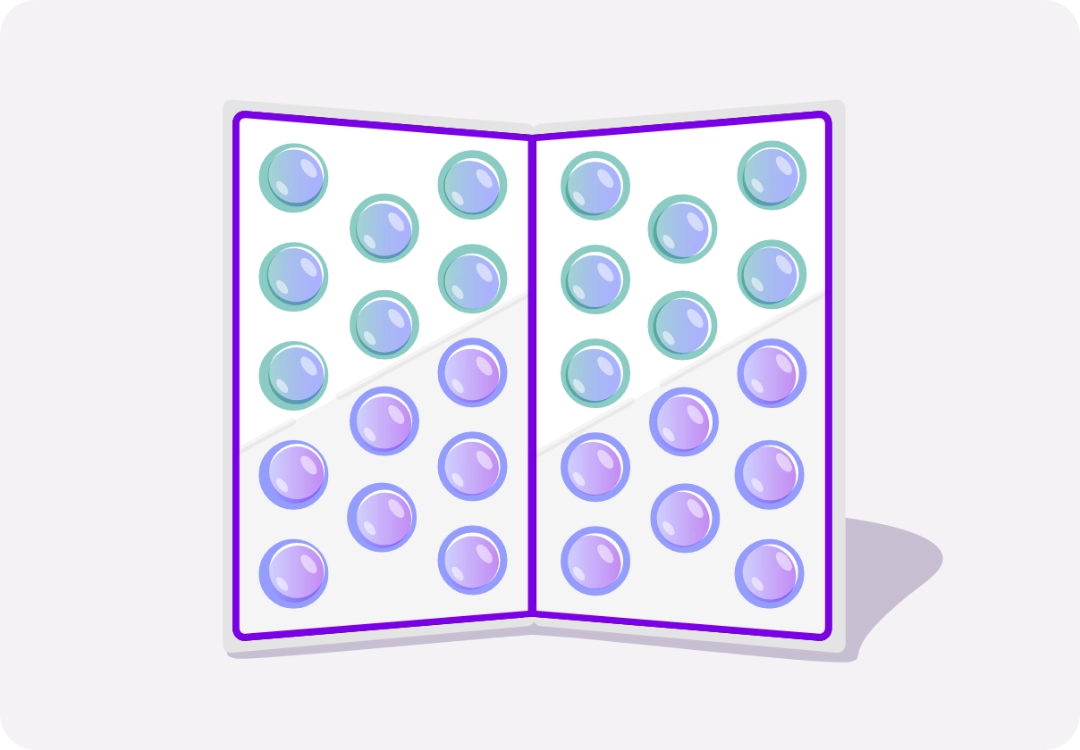 Illustration of a blister pack of pills.