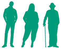 Illustration of adults aged 40+ years and older.
