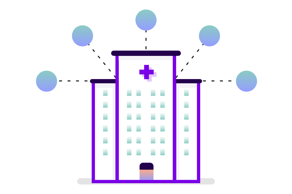 Illustration of a hospital network to represent ITP-related hospitalizations.