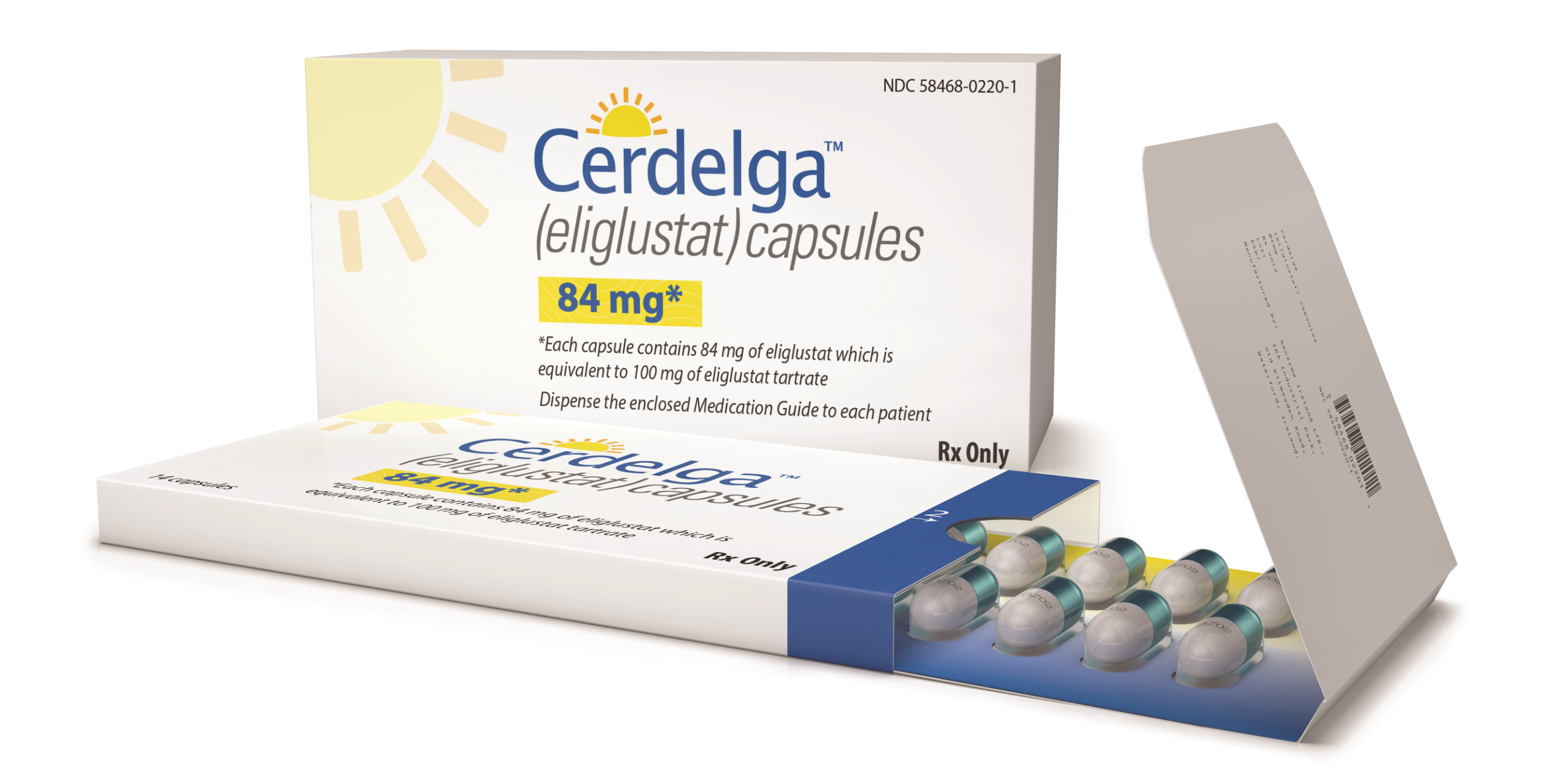 CERDELGA® (eliglustat) capsule box.