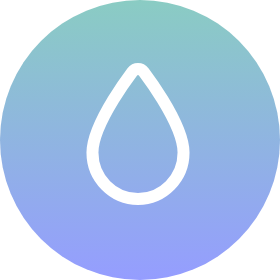 Icon of a single blood droplet representing bleeding. 