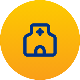 Icon of a hospital building. 