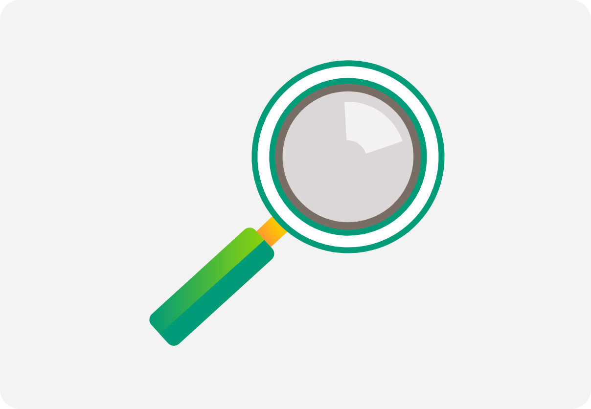 Illustration of a magnifying glass.