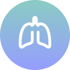 Icon of human lungs representing asthma.