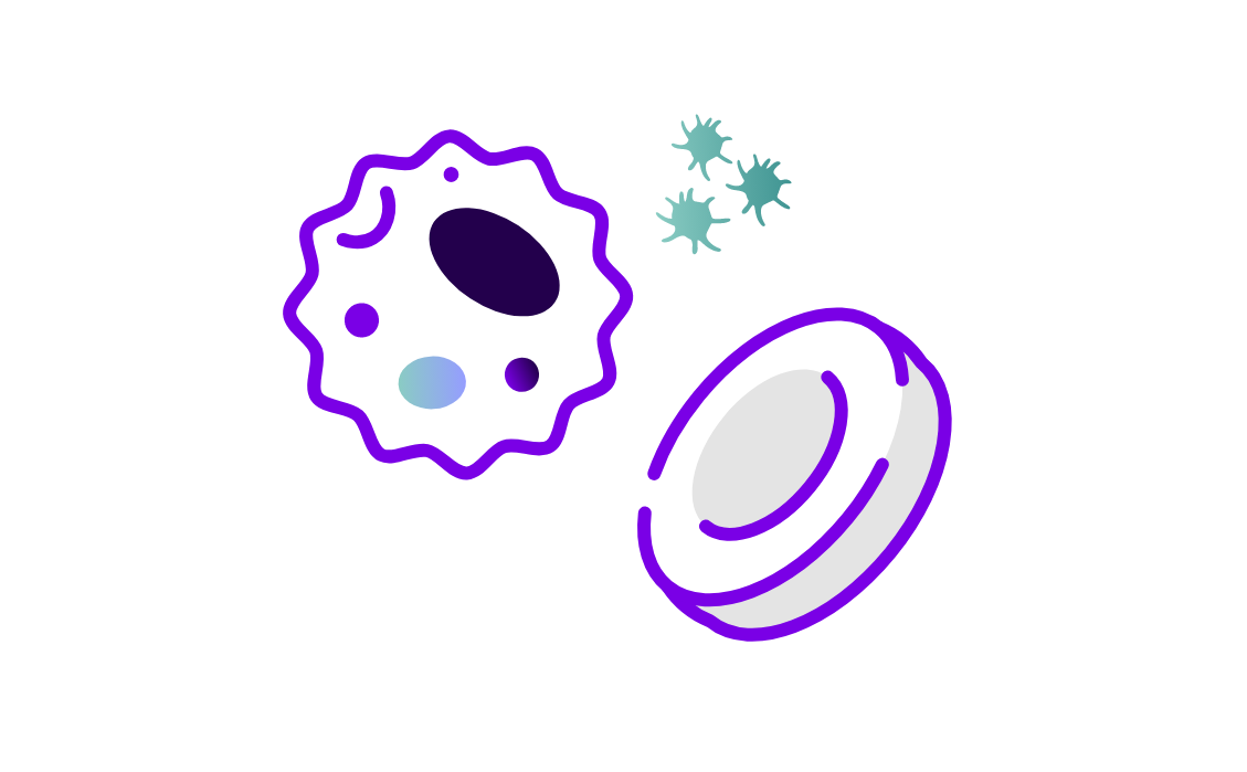 Illustration representing hematologic complications. 