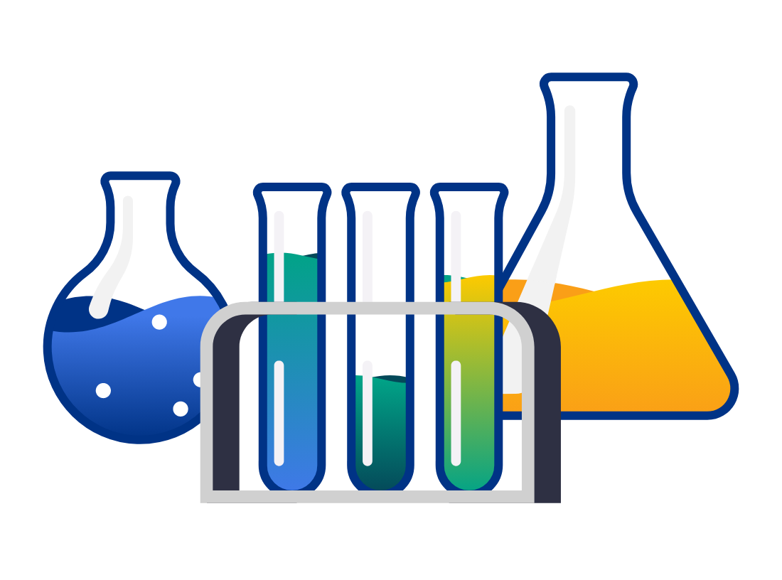 Illustration of laboratory glassware. 