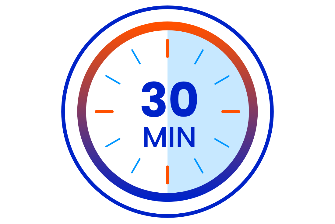 Clock illustration showing treatment administration timing.