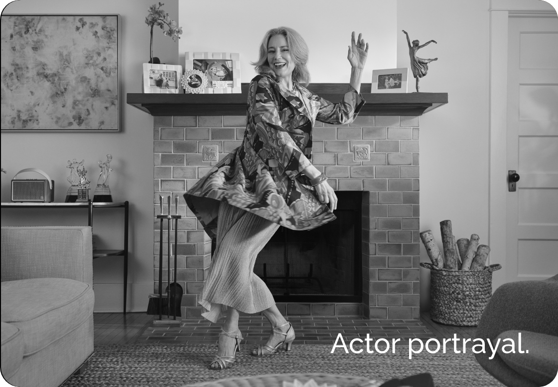 Photograph of a lady dancing.