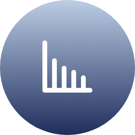 Icon representing a downward trend.