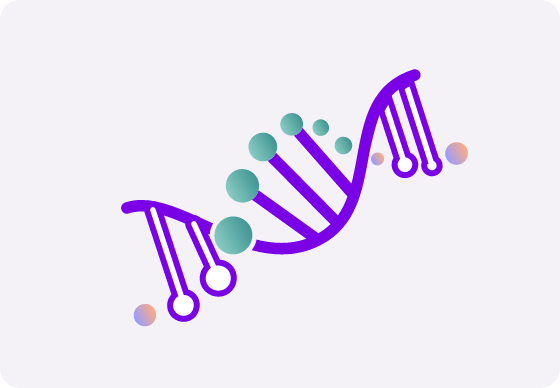 Illustration of DNA strand to represent the therapeutic area of rare diseases.