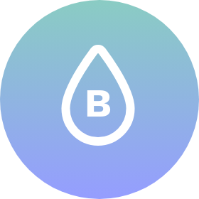 Icon of a droplet with a B in the middle. 