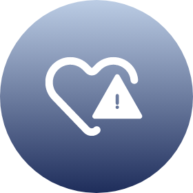 Icon of heart warning symbol.