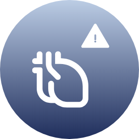 Icon representing serious cardiac failure.